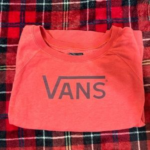 vans red pink crew neck sweater